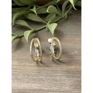 Vintage Napier Double Hoop Screw Back Earrings